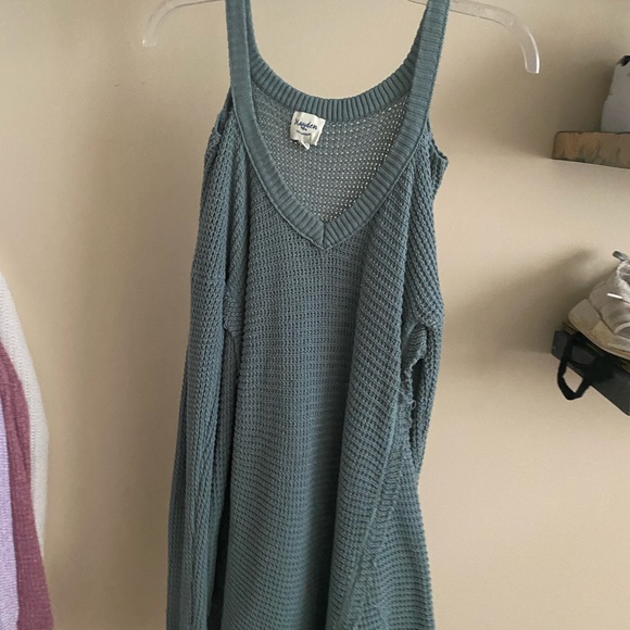 Olive Bare Shoulder sweater/dress - Picture 2 of 3